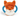 Front view of fox face dog toy made with soft orange fleece with a white fabric chin, smiley face stitch details. Blue rope handles on each side on a white background.