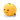 Side view of orange fruit plush toy with green leaf detail and a smiley face.