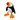 Plush Puffin dog toy with a red, orange and yellow beak and orange feet, standing on a white back ground.