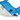 Close up of blue plush shark dog toy with a white belly, stitch text 'PF' detailed on tail on a white background.