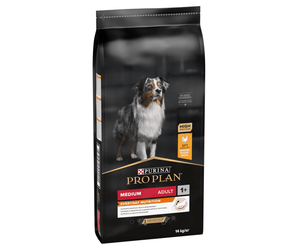 Purina Pro Medium Breed Adult Dry Food (Chicken) on white background