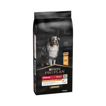 Purina Pro Medium Breed Adult Dry Food (Chicken) on white background