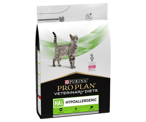 Purina Pro Plan Veterinary Diets HA Hypoallergenic Dry Cat Food on white background