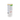White cylindrical container with a label on a white background