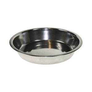 White background with a Rosewood stainless steel puppy pan with shallow sides.