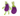 Two plush Aubergine-shaped cat toys on a white background, one standing and one sitting, both in purple with green tops and braided green limbs.