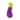 Back view of a purple aubergine-shaped plush toy with a green and white checkered top, and a bright lime green fluffy tuft, shown on a plain white background.