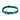 White background with a teal coloured Twiggy Tags Lagoon Adventure dog collar with a clip and d-ring with a tag with text 'Twiggy Tags'.