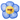 Blue flower cat toy with a yellow centre, with red stitched text that says 'Yeowww! catnip' on a white background.