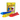 Yellow crayon-style box with cartoon cat pictured on the box with text that says 'Yeowww!-ola catnip' and 'crayons'. Three plush toy crayons lie in front, one blue, one red and one yellow. Pictured on a white background.
