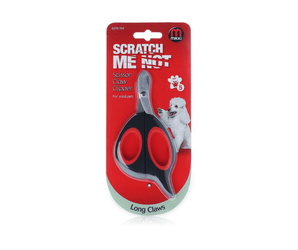 Dog nail clipper with packaging labeled 'Scratch Me Not' on a white background