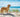 Dog on sandy beach with sea