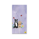PDSA diary cover with two dogs and butterflies on a purple background
