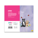 PDSA diary cover with two dogs and butterflies on a purple background