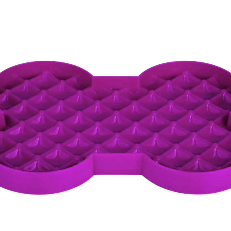 LickiMat SloDog Slow Feeder Plate purple on white background
