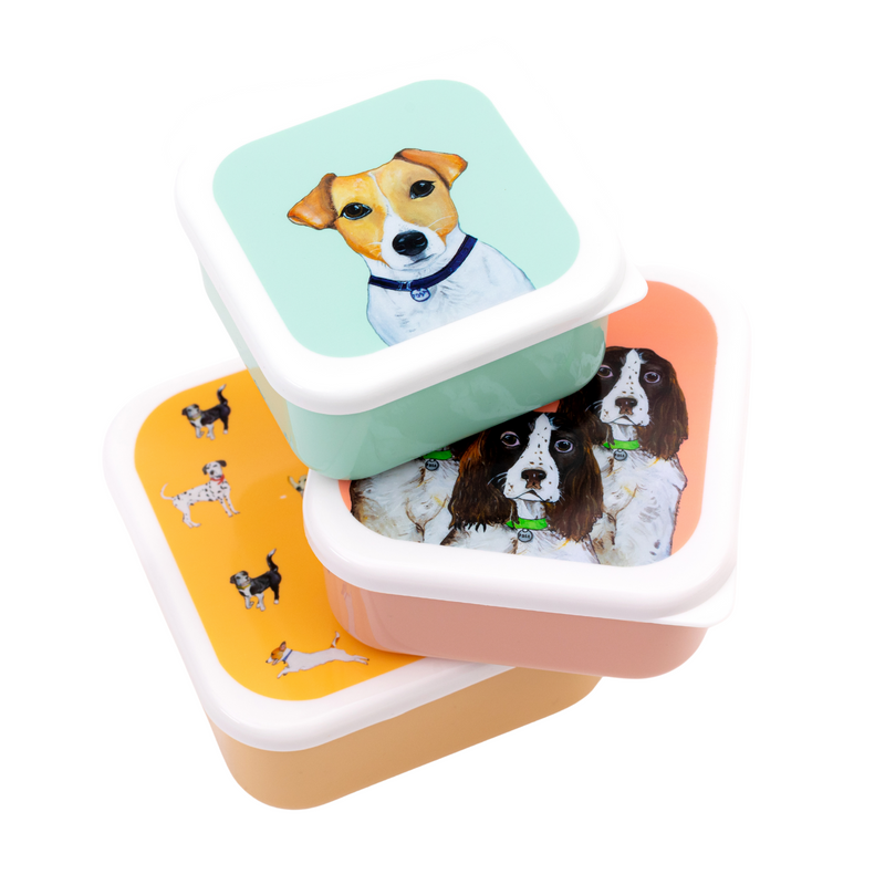 Dog Print Lunch Boxes (Set of 3)