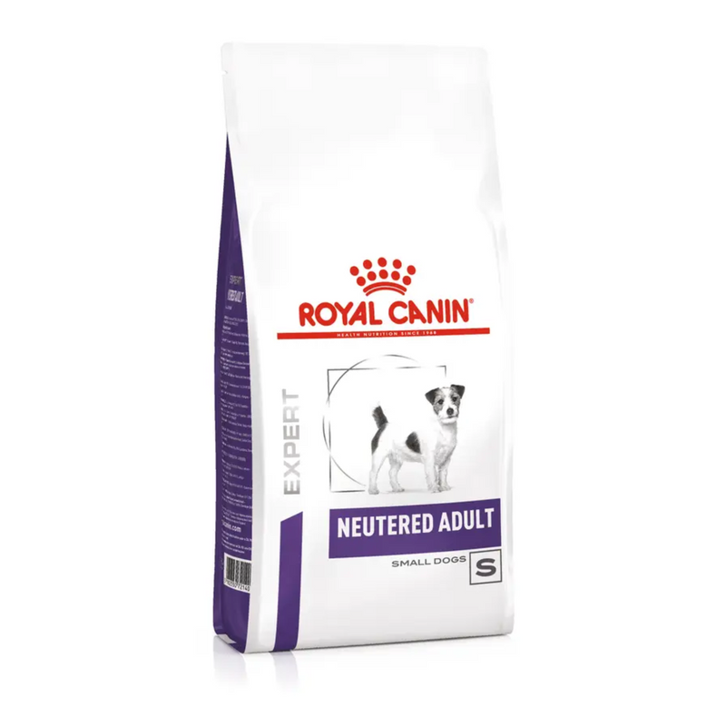 A bag of ROYAL CANIN® Neutered Adult for Small Dogs