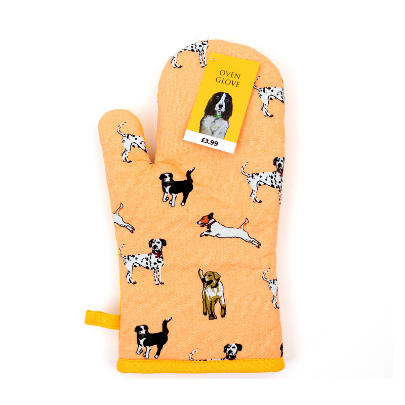 Dog Print Single Oven Glove