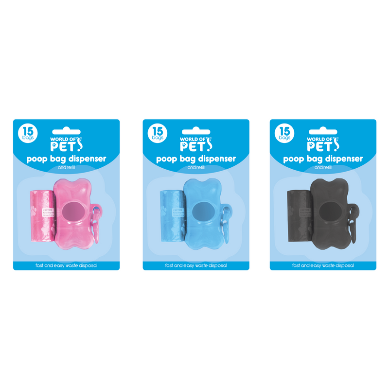 Poop Bag Dispenser and Refills Assorted Packets