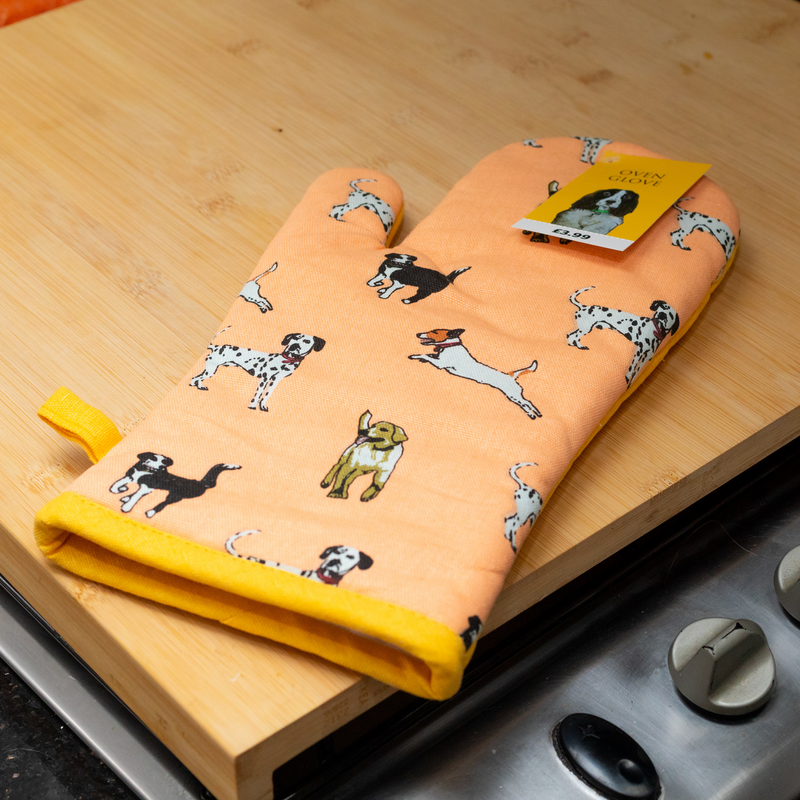 Dog Print Single Oven Glove