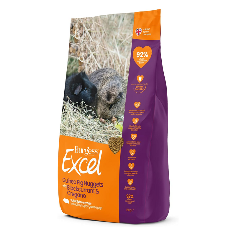 Excel Guinea Pig Nuggets with Blackcurrant & Oregano Side Packaging