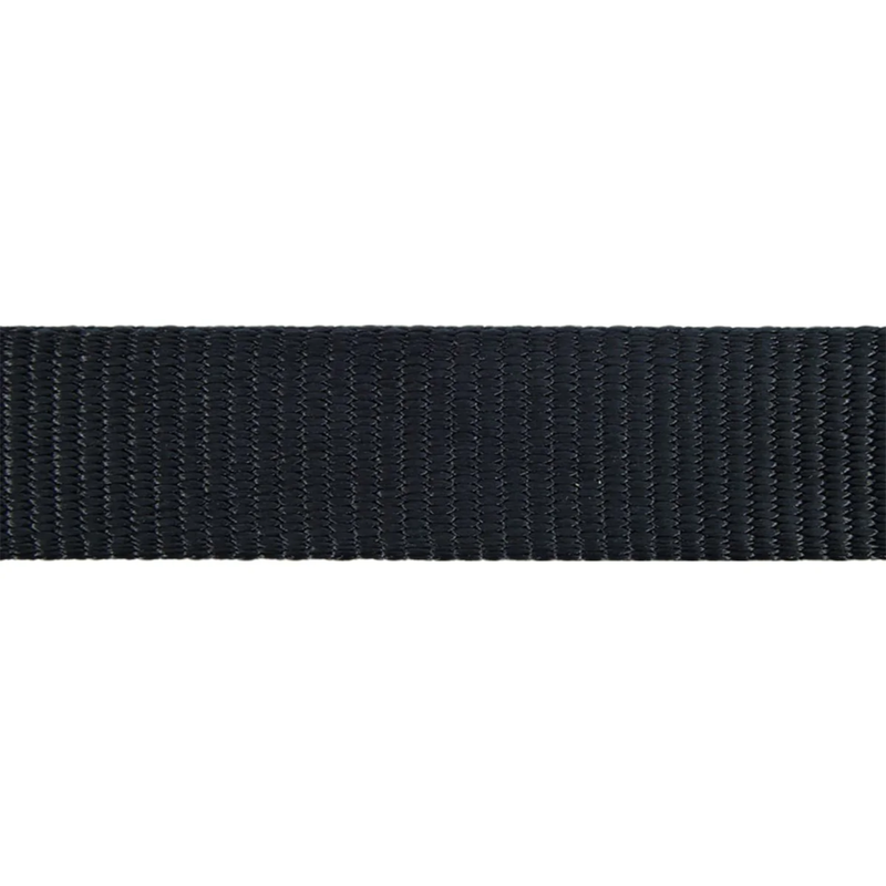 Close-up of a black belt strap on a white background
