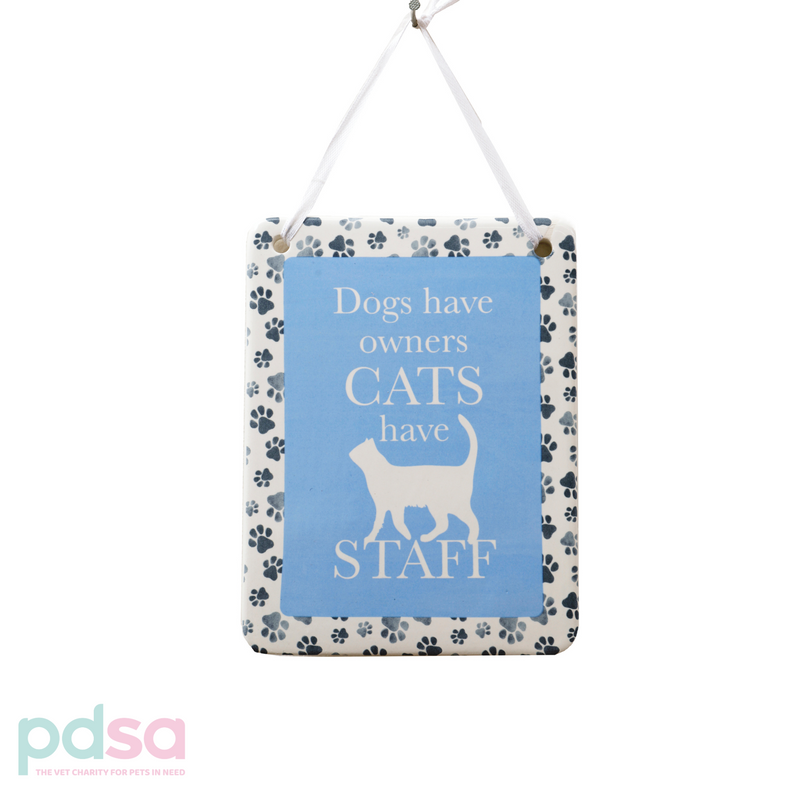 Cat Ceramic Hanging Plaque Staff