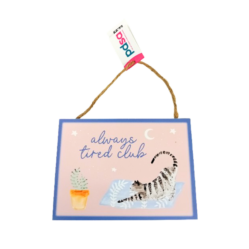 Cosy Cat Hanging Wooden Sign