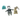An Ancol plush cat-shaped toy dressed as a bandit with a black-and-white striped shirt, shown with a small burlap sack labeled 'CATNIP 50LBS' and a teal-and white bank box on a plain white background.