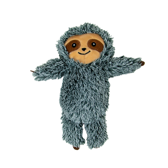 An Ancol plush sloth toy with shaggy blue-gray fur, with a tan face and brown eyes, shown against a plain white background.