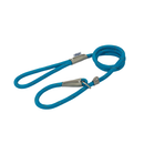 White background with a blue 1.2mX10mm Ancol Viva Reflective Slip Lead with grey reflective thread strips.