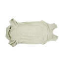 White background with a underneath view of a geometric green bodysuits for dogs pictured. 