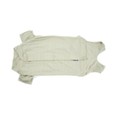 White background with a top view of a geometric green bodysuits for dogs pictured. 