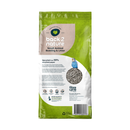 White background with a back view of a  bag of back 2 nature recycled paper small animal bedding and litter with a picture of the litter inside and budgie pictured on the bag. 