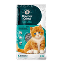 White background with a 20 litre bag of Breeder Celect recycled paper Cat Litter with a ginger tabby kitten pictured on the bag. 