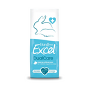 White background with a single packet of Burgess Excel DualCare feed for Rabbits and Guinea Pigs. Packet says 'Feed as critical care for Rabbits and Guinea Pigs.'
