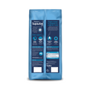 White background with back view of a bag of Burgess Supadog Puppy dry food. 