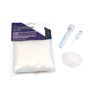 White background with a bag of Catrine cat pearl litter with a sample tube, pipette and pile of the pearl litter pictured next to the bag. 