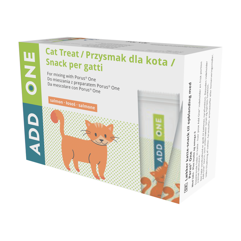 Dechra Add One kidney support cat treats with omega-3, ideal for use with Porus One 30 x 10g box