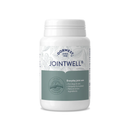 White background with a white and grey tub of Dorwest JointWell tablets. On the pack is a grey banner with white text 'Everyday joint care, for Dogs & Cats, Uniquely formulated, Natural active ingredients'. 