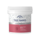 White background with a white and red tub of Dorwest Tree Barks. On the pack is a red banner with white text 'Soothes & supports digestion, for dogs & cats, Uniquely formulated, 100% natural ingredients'. 