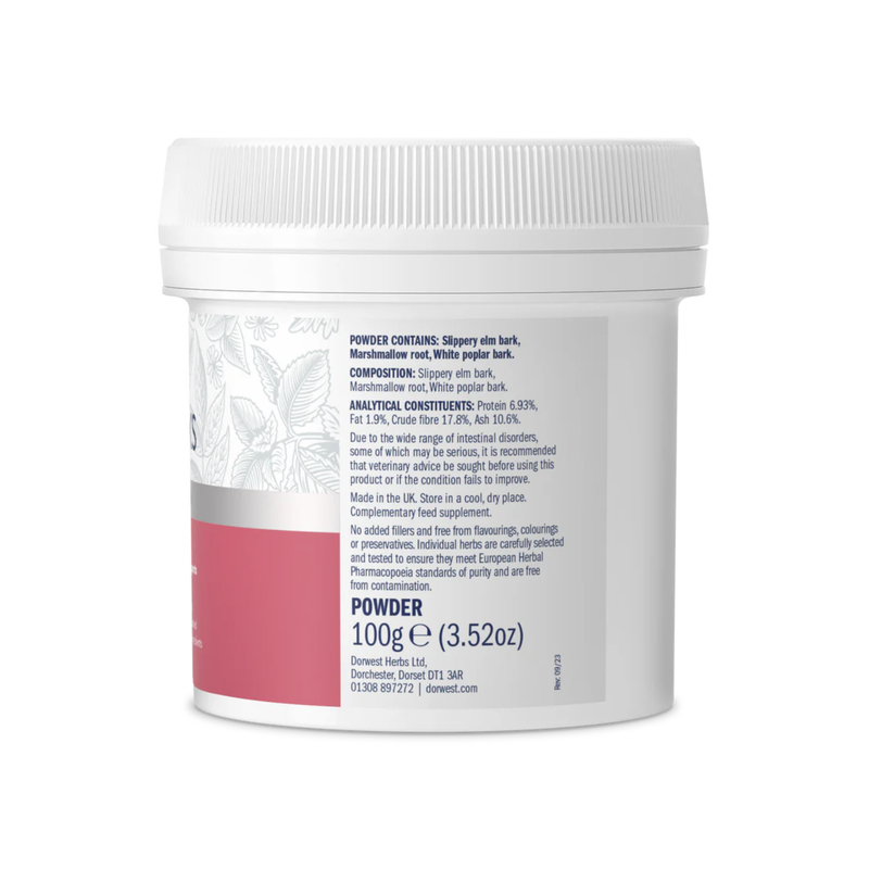 White background with a back view of a white tub of Dorwest Tree Barks. 
