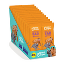 White background with a box of  24 orange packets of Edgard & Cooper Keep it Up Chicken Bar pictured. On the packet is an illustrated French Bulldog and Cocker Spaniel. Text on the pack reads, 'Edgard & Cooper, Keep it Up Bar, Chicken. High in Vitamins, yes really.'