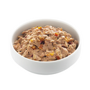 White background with a white bowl of Edgard and Cooper wet dog food pictured. 