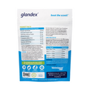 White background with a back view of a packet of Glandex Anal Gland Support Chews. 