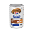 Hills Prescription dog food tin with a spoon full of food pictured on the label, text reads 'Kidney Care, K/D' and 'Original' on a white background. 