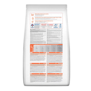 Back view of a bag of Hills Science Plan Adult Cat Dry Food Lamb on white background