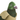 A close-up of a House of Paws plush pigeon toy with a green head, purple beak, dark green plaid neck, and beige ribbed wing on a plain white background.