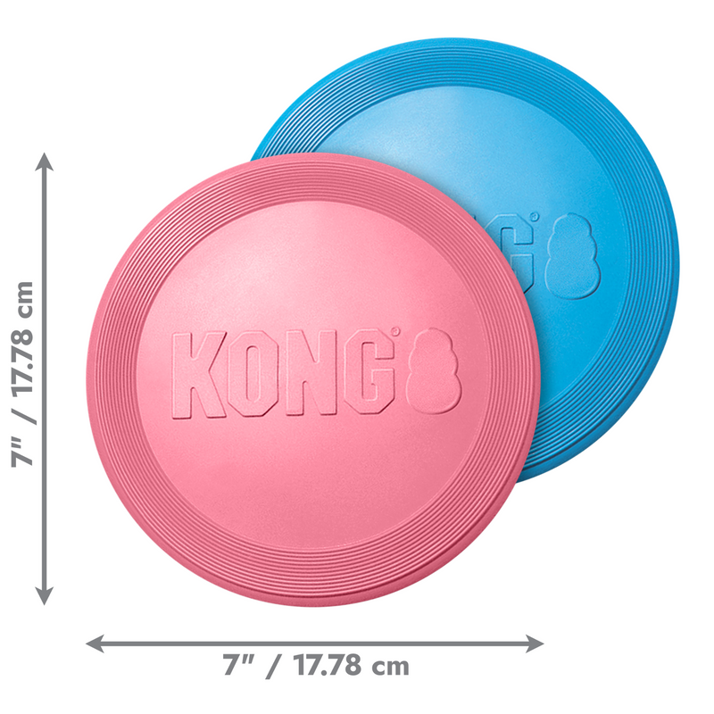 Assorted KONG flyers sizing guide