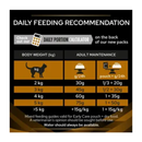 Proplan NF Renal Function Early Care dry cat food feeding guide. 